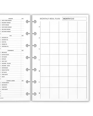 Meal Planning Grocery Discbound Planner Inserts by Jane's Agenda.