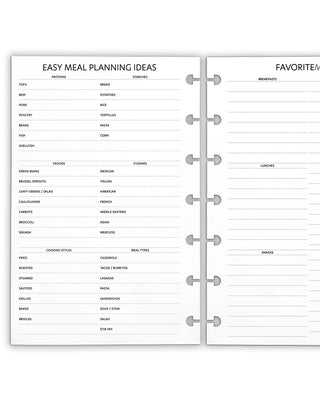 Meal Planning Grocery Discbound Planner Inserts by Jane's Agenda.