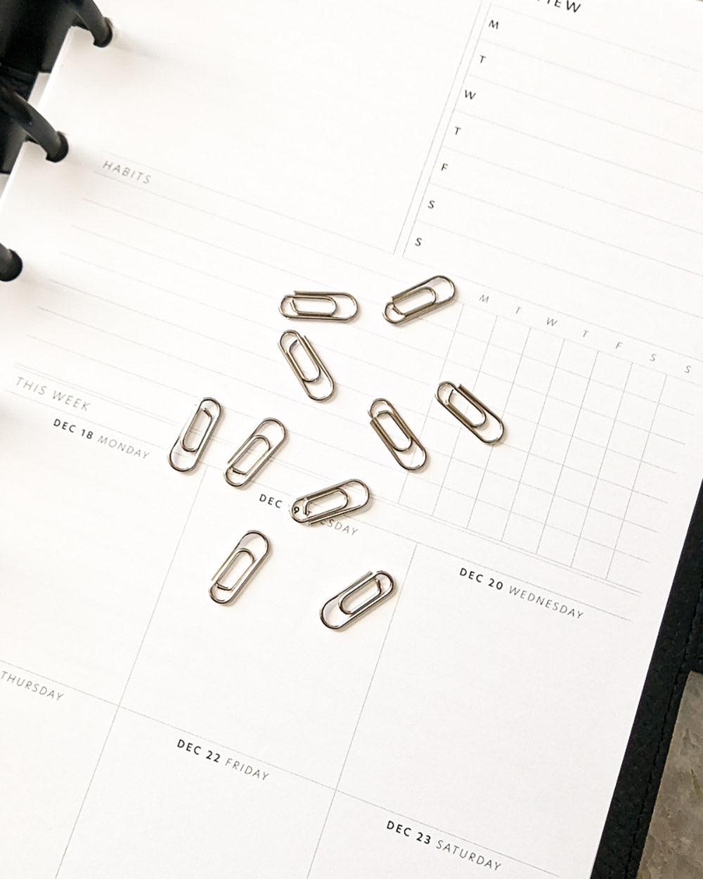 Mini Paperclips | Silver | Set of 10 | Jane's Agenda®