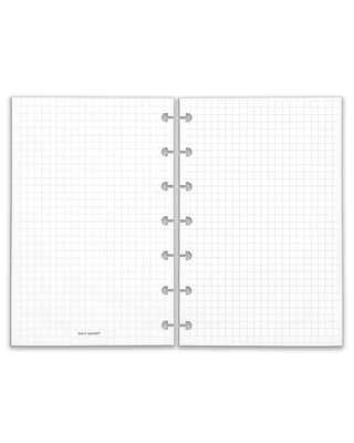 Two-page Jane’s Agenda discbound insert featuring a light gray grid pattern across both pages, providing open space for notes, sketches, trackers, or customized planning.