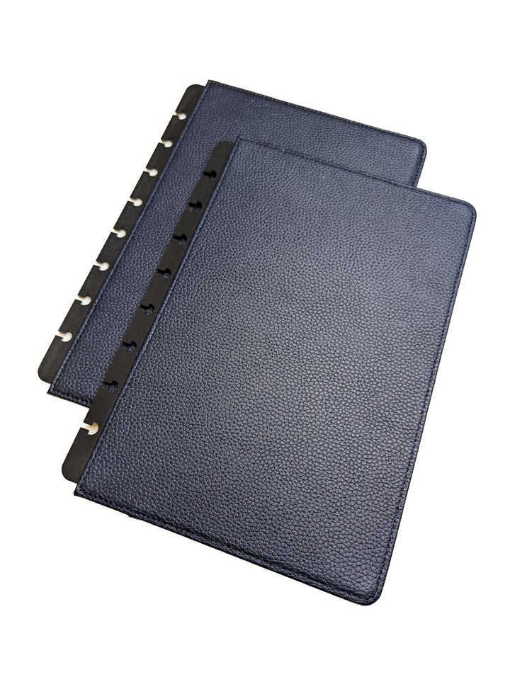 Midnight blue vegan leather discbound planner cover by Jane's Agenda.