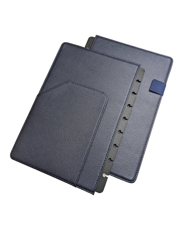 Midnight blue vegan leather discbound planner cover by Jane's Agenda.