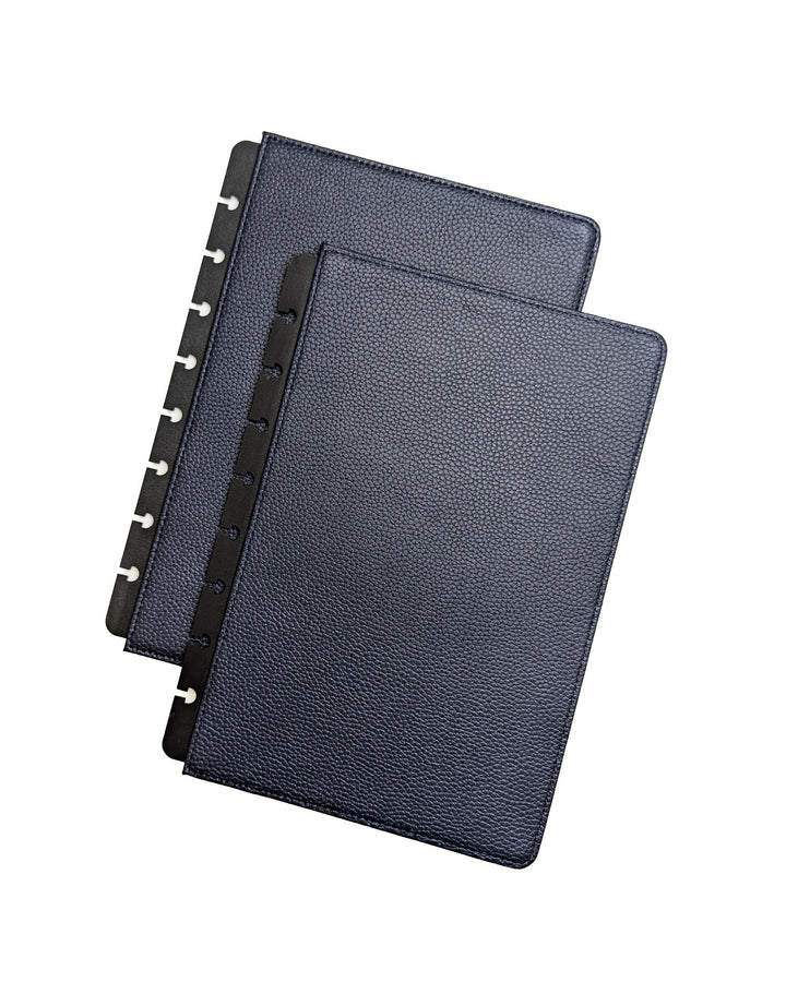 Midnight blue vegan leather discbound planner cover by Jane's Agenda.