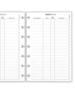 Order Tracker Discbound Planner Inserts by Jane's Agenda for tracking packages.