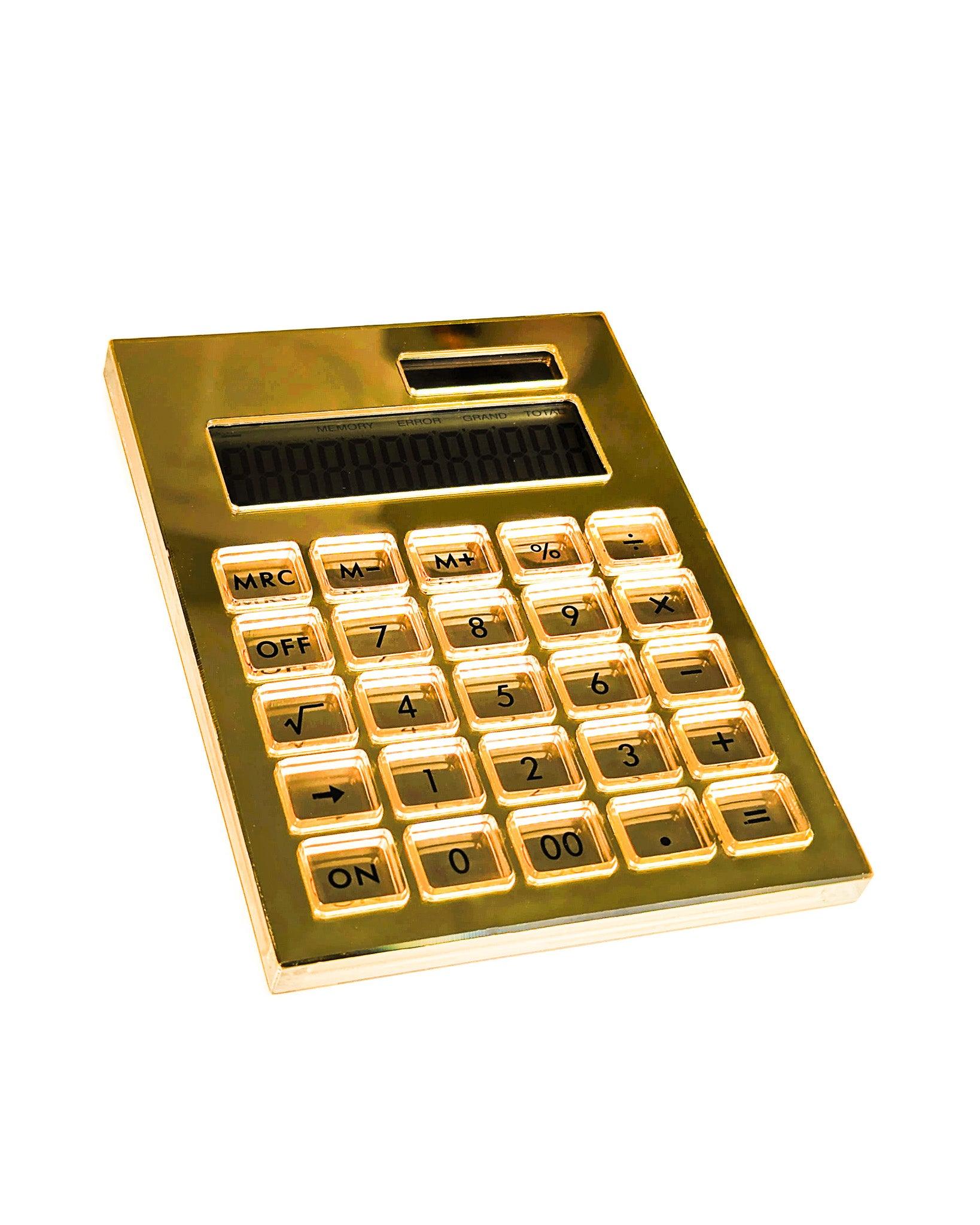 Clear Gold Acrylic Calculator by Jane's Agenda.