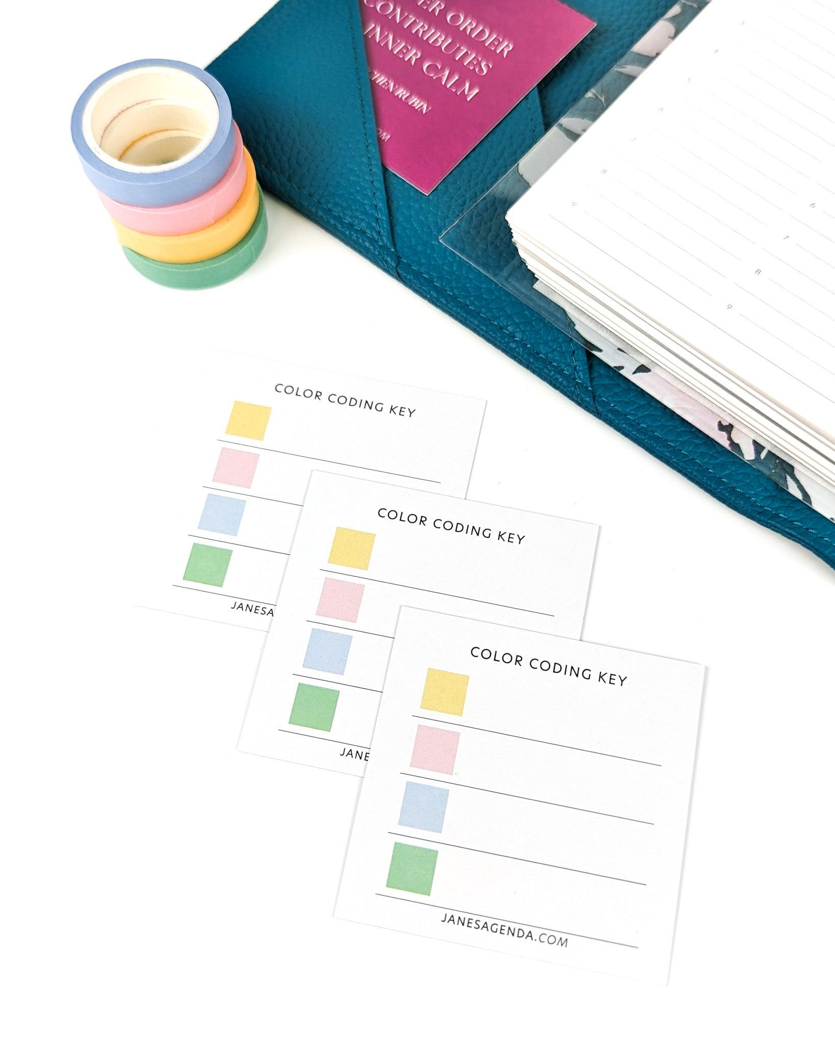 Color Coding Key Cards | Set of 3 | Jane's Agenda®