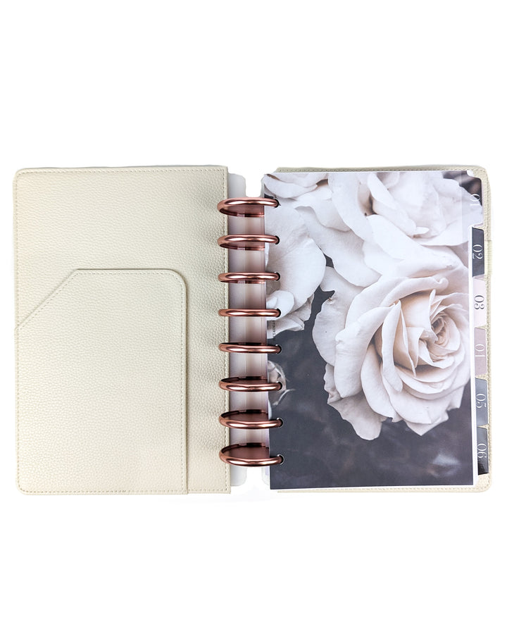 Shell vegan leather discbound planner cover by Jane's Agenda.