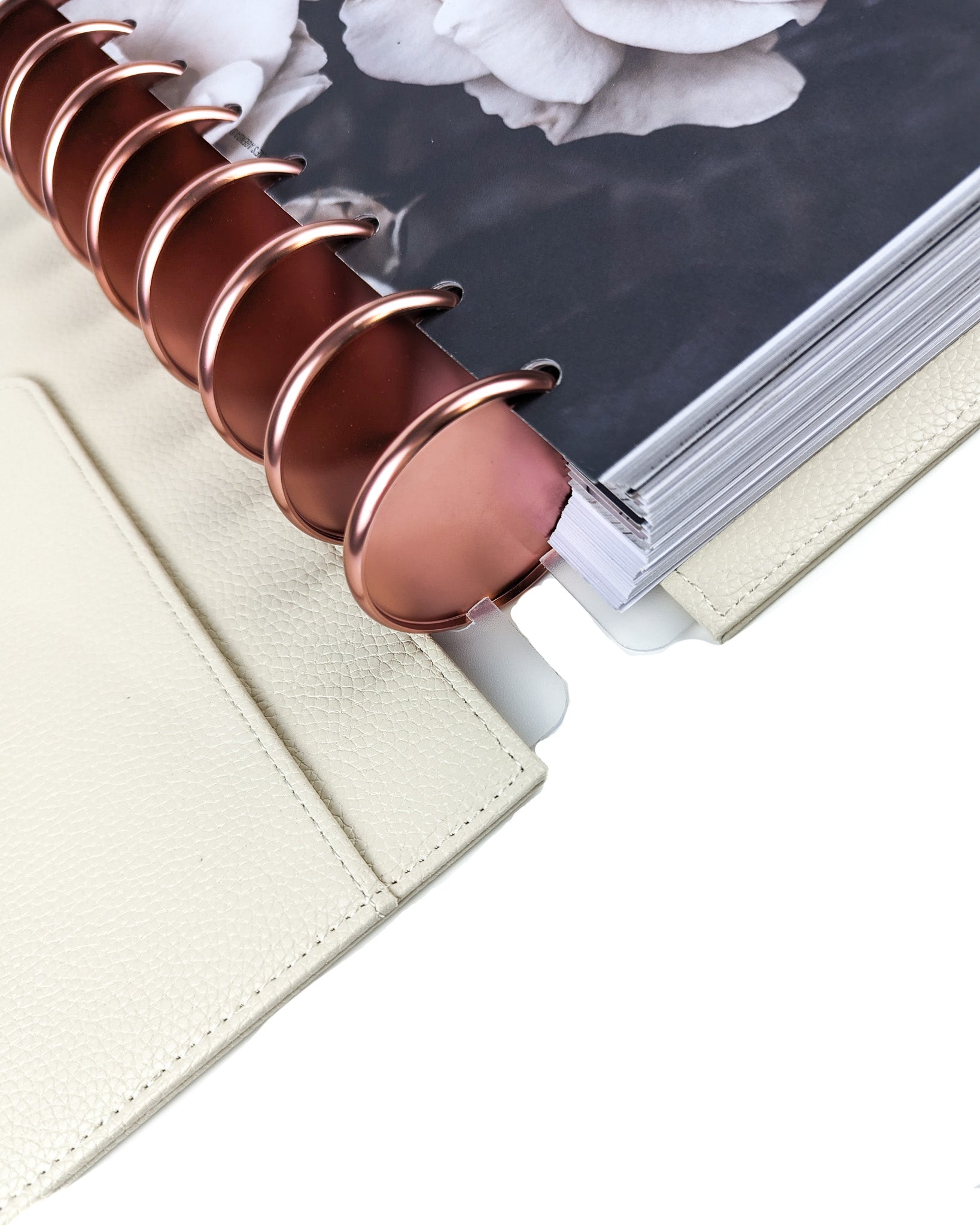 Shell vegan leather discbound planner cover by Jane's Agenda.