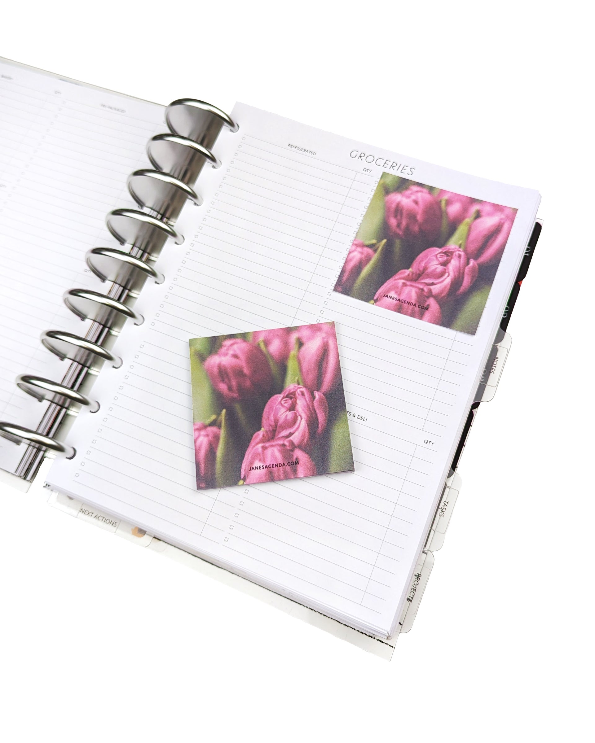Decorative tulips sticky notes by Jane's Agenda.