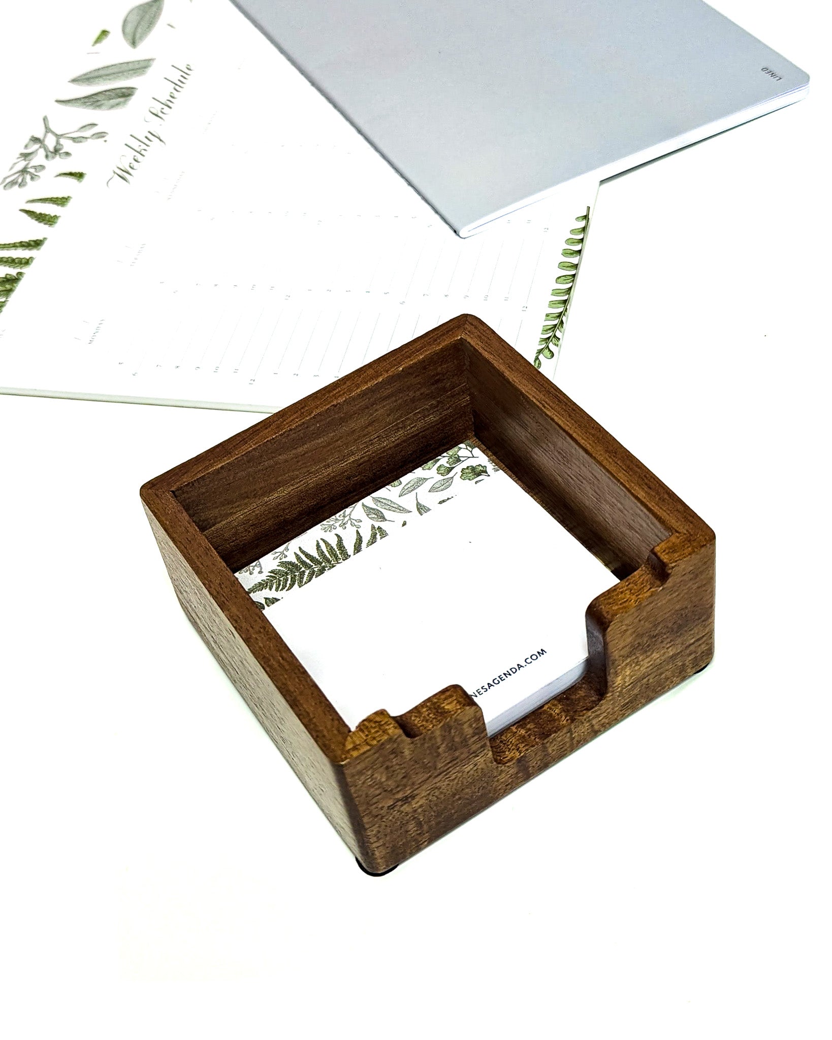 Decorative wooden sticky note holder by Jane's Agenda.