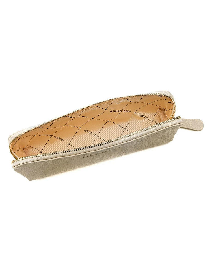 Vegan Leather Pen pouch with a gold metal zipper by Jane's Agenda.