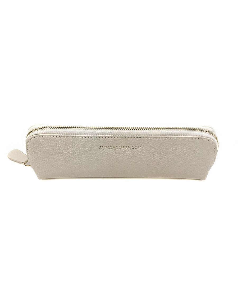 Vegan Leather Pen pouch with a gold metal zipper by Jane's Agenda.