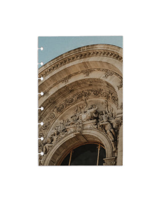 Discbound dashboard with decorative architectural design for inside your disc planner.