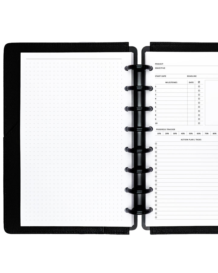 Project planning notes planner refill pages for disc-bound planners and disc sizes by Jane's Agenda.