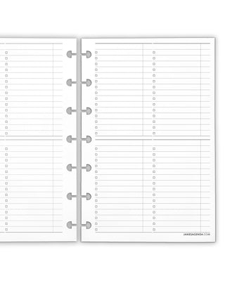 Quad Lists Notes Planner inserts for Discbound Planners by Jane's Agenda.