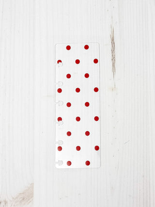 Clear Plastic Planner Page Finder | Red Polka Dots