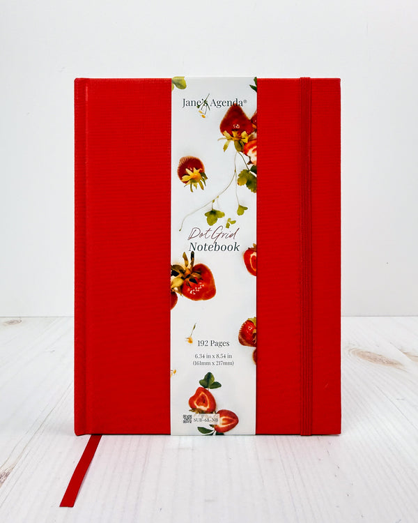 Red and gold dot grid notebook from Jane's Agenda