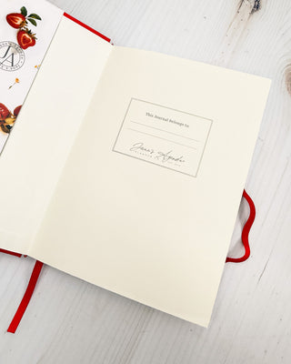 Book Bound Notebook | Red & Gold | Dot Grid Journal