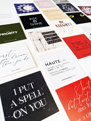 Set of 24 quote cards for motivational inspiration by Jane's Agenda.