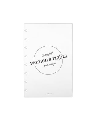 Vellum dashboard with 'I support women's rights and wrongs' text on a white background