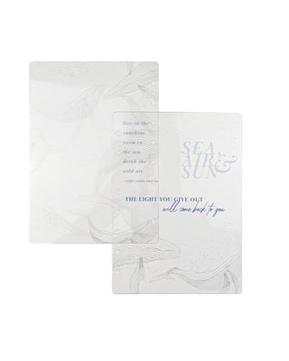 Clear Plastic Discbound Planner Cover | Silver Foil w/ Embossed Ink | Sea, Air & Sun