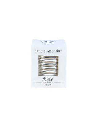 Jane's Agenda 2-inch silver metal discbound binding discs set of 11 in windowed rpackaging, large silver metal disc rings for discbound planner binding system