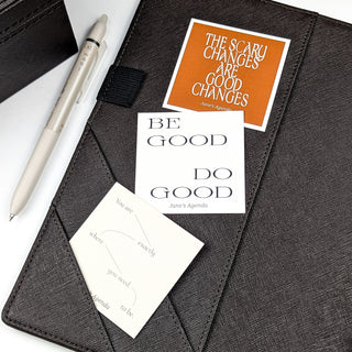 A set of three quote cards meant to fit into the side pockets of your disc bound planner system.