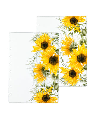 Clear Plastic Discbound Planner Cover | Sunflowers