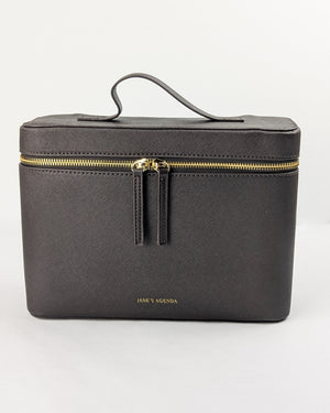 Stationery train case in chocolate