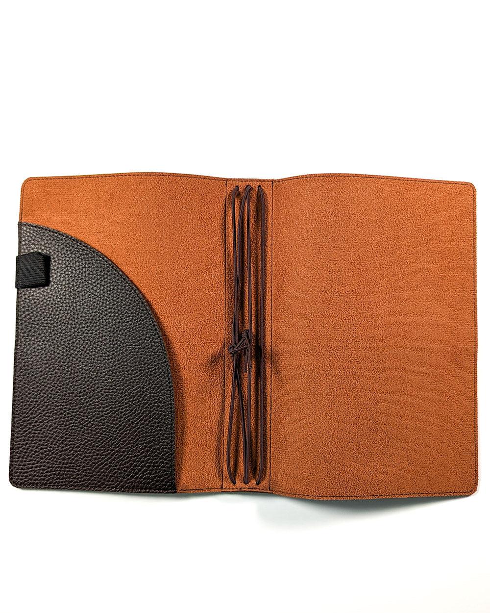 Vegan leather juornal notebook cover for use with your saddle stitch notebooks by Jane's Agenda.