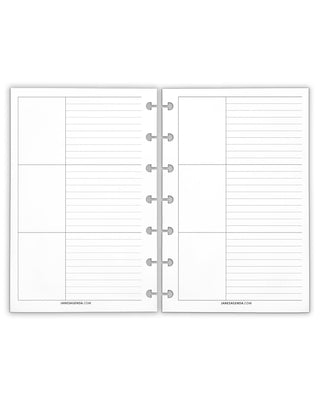 Tri Focus Notes Planner inserts for Discbound Planners by Jane's Agenda.