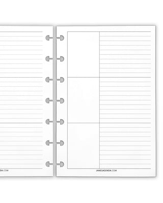 Tri Focus Notes Planner inserts for Discbound Planners by Jane's Agenda.