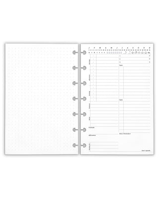 Undated Daily calendar planner Insert pages for discbound planner systems 