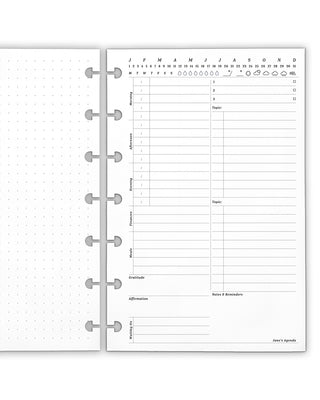 Undated Daily calendar planner Insert pages for discbound planner systems 
