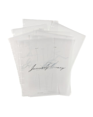 Monthly Vellum Dashboard Set of 12 | Romantic Script