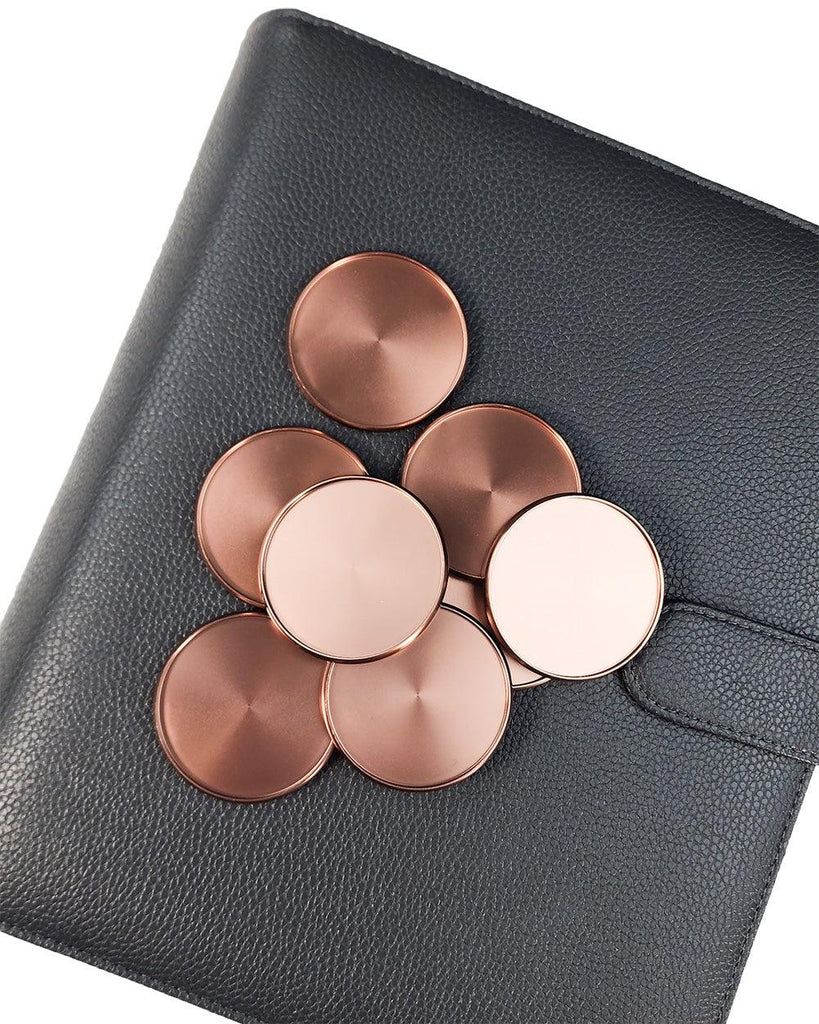 Vintage copper planner binding discs for discbound planners and disc notebooks by Jane's Agenda.