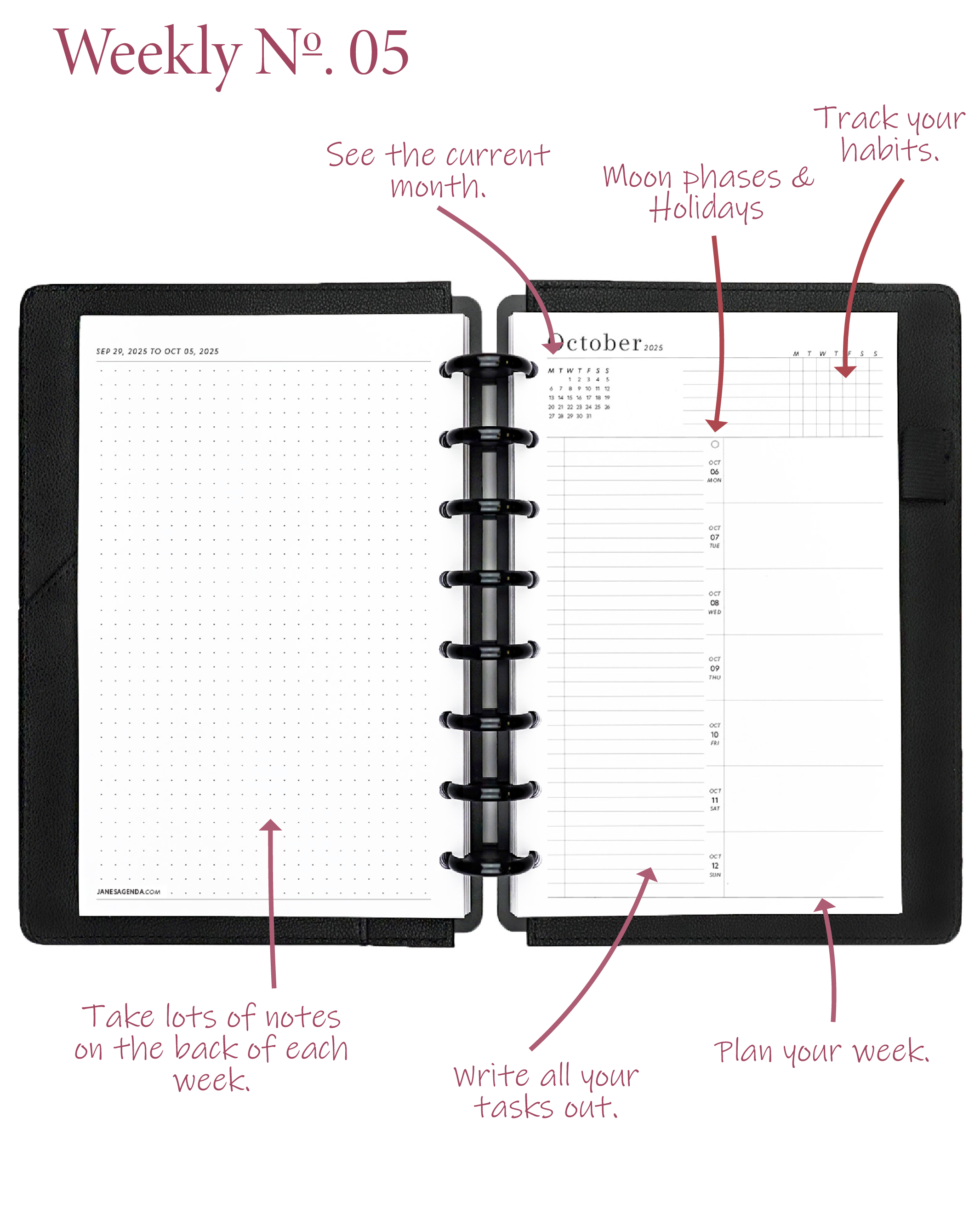 How to use the weekly planner insert 05
