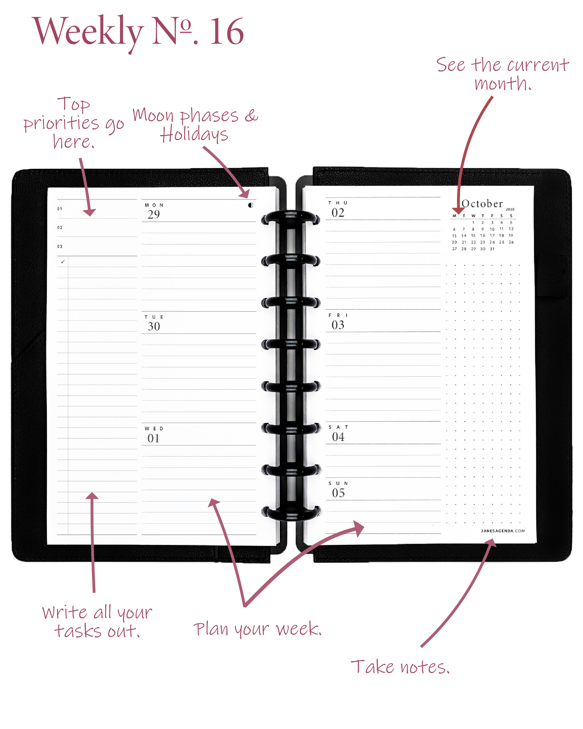 Weekly Planner Inserts No. 16