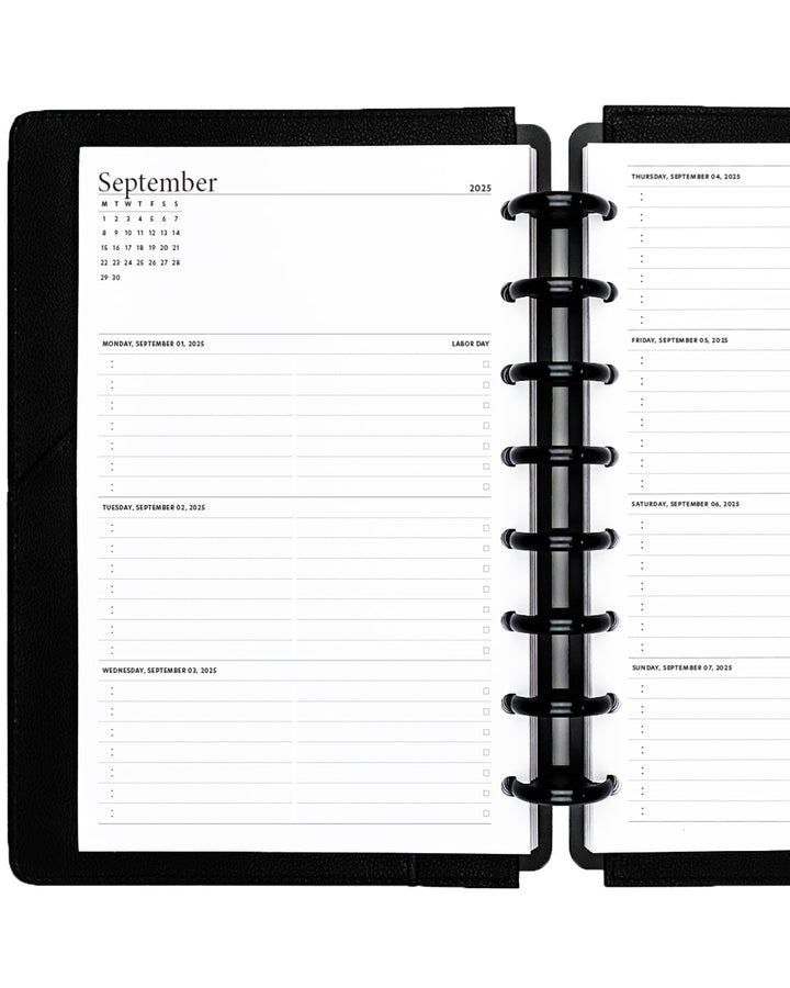 Weekly planner inserts refill pages for disc-bound planners and disc notebooks by Jane's Agenda.