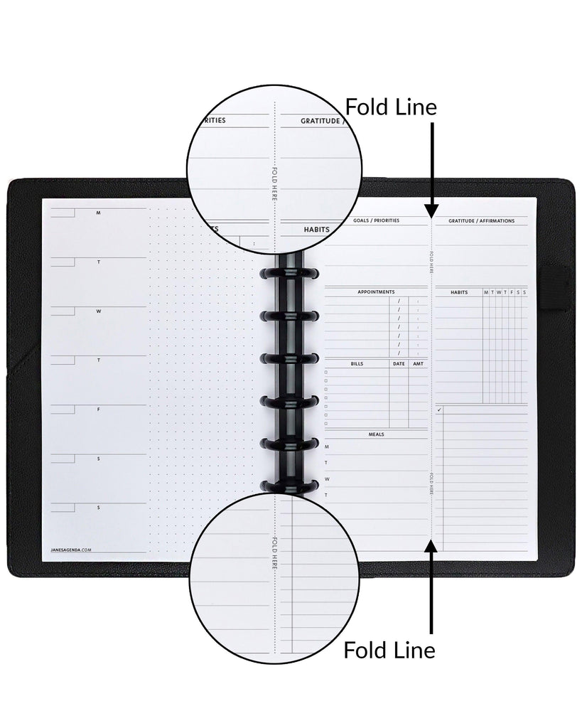 Folding Planner Inserts for Privacy and Function