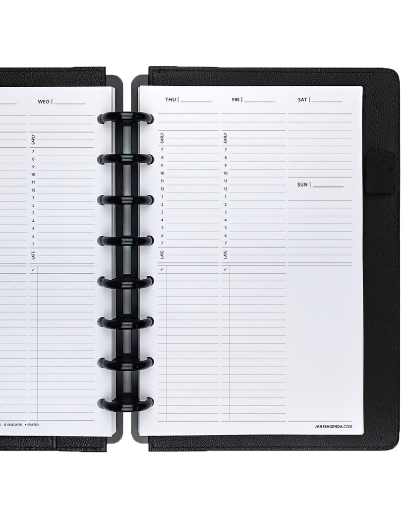 Weekly Planner Inserts for discbound and six ring planner systems By Jane's Agenda.