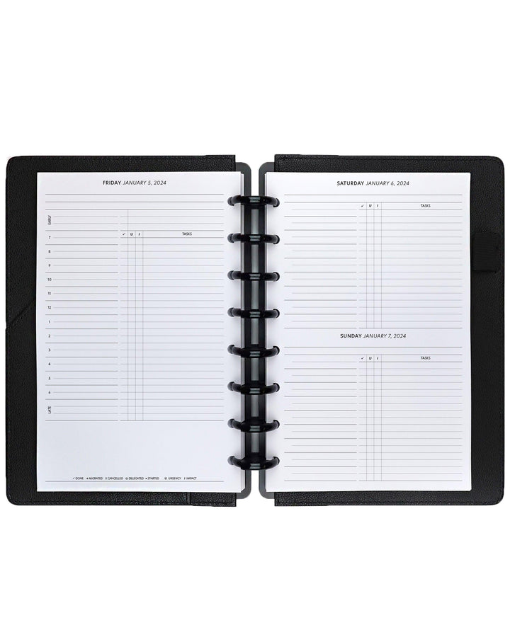 Daily planner refill pages for discbound and ringbound planners by Janes Agenda.