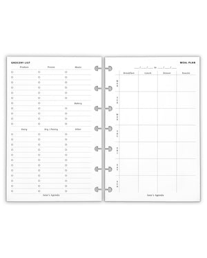Meal planning and grocery pages