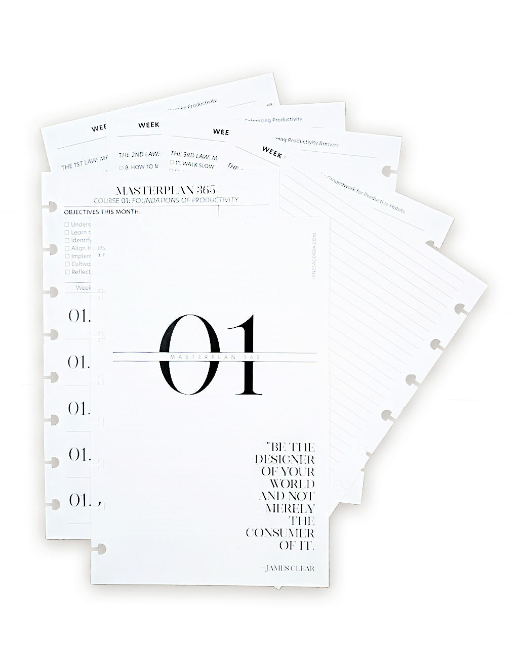 Masterplan 365 workbook planner inserts for discbound planners and A5 six ring planners by Jane's Agenda.