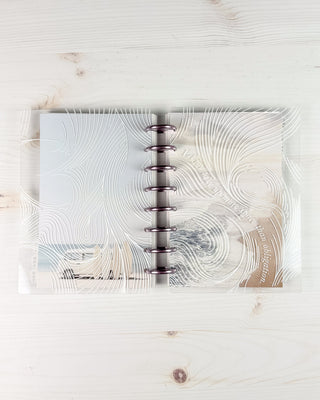 Clear Discbound Planner Cover |  Joy Over Obligation | White Ink
