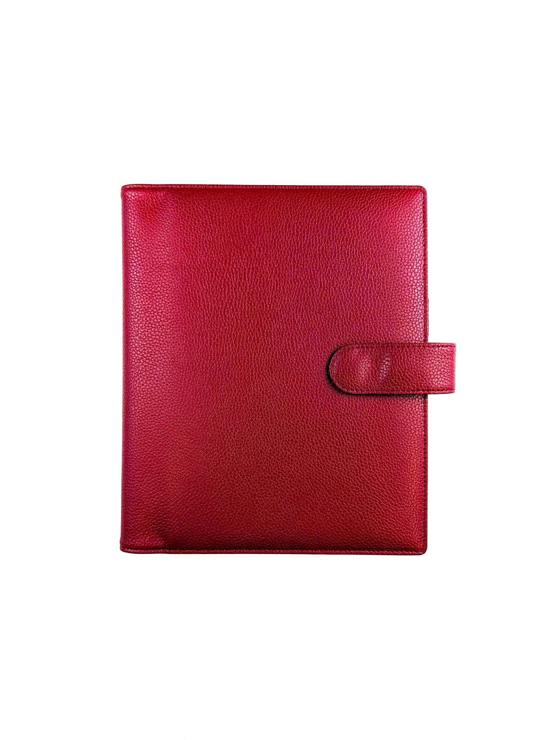 Discbound Planner Cover | Wine Red Vegan Leather | Wrap-around - Jane's Agenda®