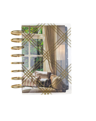 Clear Discbound Planner Cover | Antique Plaid
