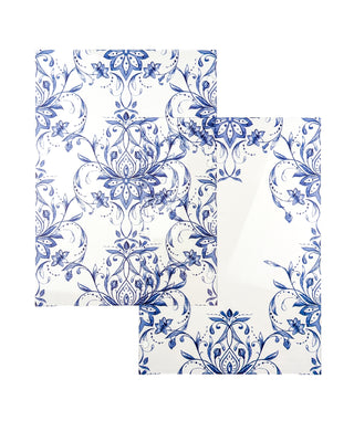 Planner Cover | Blue Filigree | Glass Clear