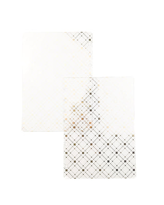 Clear Plastic Discbound Planner Cover | Gold Foil Diamond Pattern