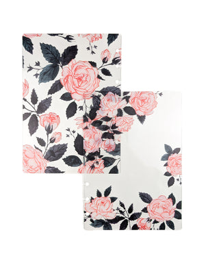 Clear Discbound Planner Cover | Pink Roses